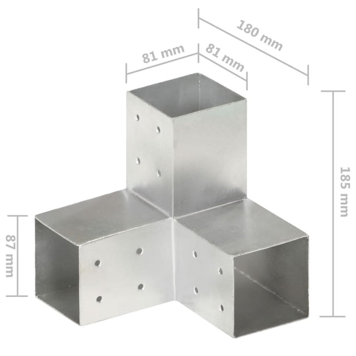 Conector de grindă, formă Y, 81 x 81 mm, metal galvanizat - WALTI WALTI