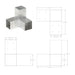 Conectori de grindă, formă Y, 4 buc, 81x81 mm, metal galvanizat - WALTI WALTI