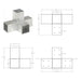 Conector de grindă, formă X, 81 x 81 mm, metal galvanizat - WALTI WALTI