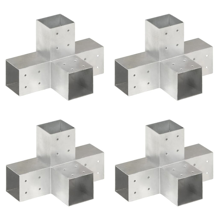 Conectori de grindă, formă X, 4 buc, 81x81 mm, metal galvanizat - WALTI WALTI
