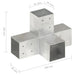 Conectori de grindă, formă X, 4 buc, 81x81 mm, metal galvanizat - WALTI WALTI