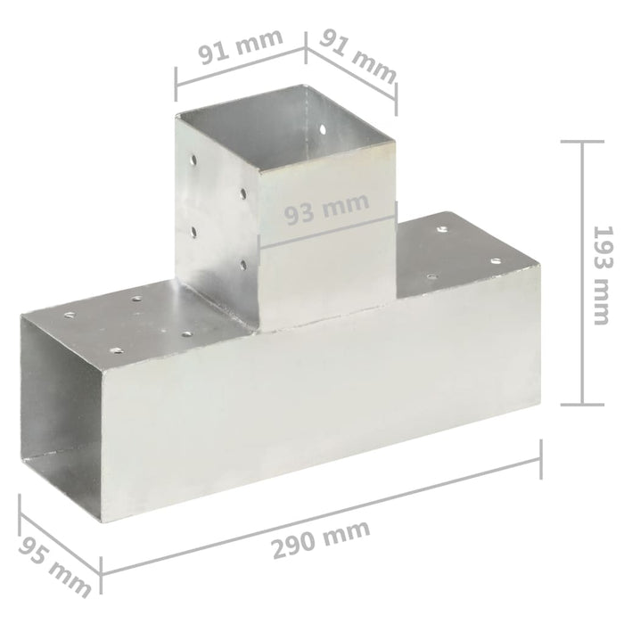 Conector de grindă, formă T, 91 x 91 mm, metal galvanizat - WALTI WALTI