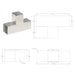 Conector de grindă, formă T, 91 x 91 mm, metal galvanizat - WALTI WALTI