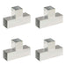 Conectori de grindă, 4 buc, formă T, 91x91 mm, metal galvanizat - WALTI WALTI