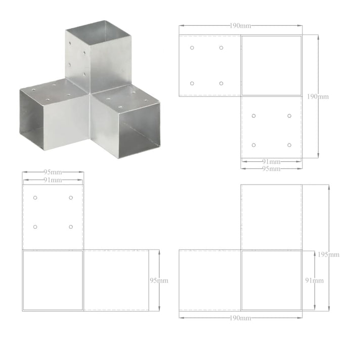Conector de grindă, formă Y, 91 x 91 mm, metal galvanizat - WALTI WALTI