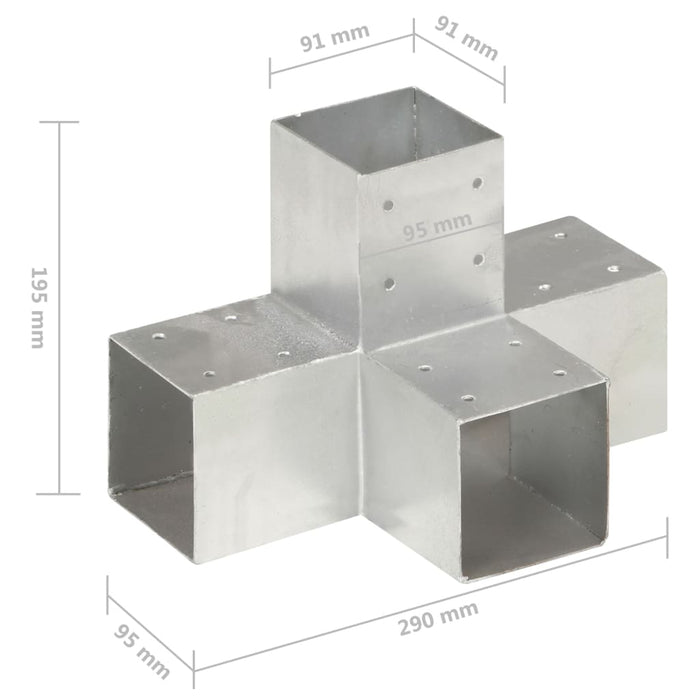 Conector de grindă, formă X, 91 x 91 mm, metal galvanizat - WALTI WALTI