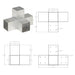 Conector de grindă, formă X, 91 x 91 mm, metal galvanizat - WALTI WALTI