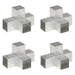 Conectori de grindă, formă X, 4 buc, 91x91 mm, metal galvanizat - WALTI WALTI