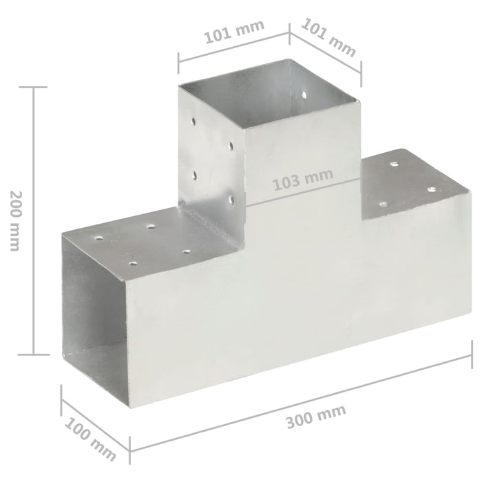 Conector de grindă, formă T, 101 x 101 mm, metal galvanizat - WALTI WALTI