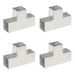 Conectori grindă, formă T, 4 buc, 101x101 mm, metal galvanizat - WALTI WALTI