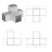 Conector de grindă, formă X, 101 x 101 mm, metal galvanizat - WALTI WALTI