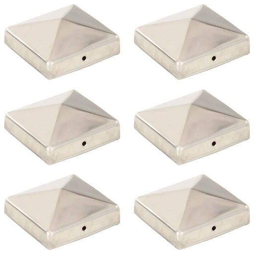 Capace stâlpi de gard piramidă 6 buc. 81x81 mm oțel inoxidabil - WALTI WALTI