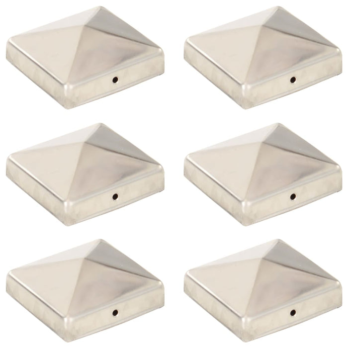 Capace stâlpi de gard piramidă 6 buc. 81x81 mm oțel inoxidabil - WALTI WALTI