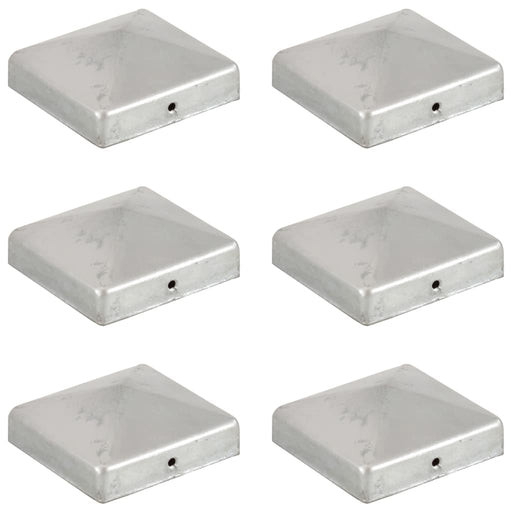 Capace stâlpi de gard piramidă 6 buc. metal galvanizat 81x81 mm - WALTI WALTI
