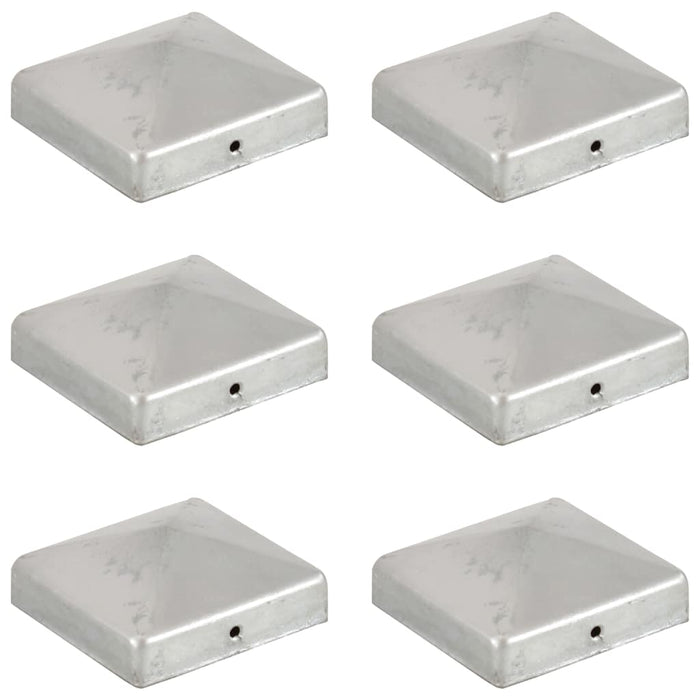 Capace stâlpi de gard piramidă 6 buc. metal galvanizat 81x81 mm WALTI