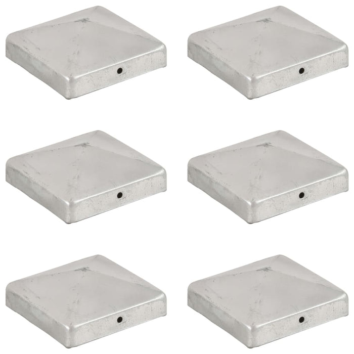 Capace stâlpi de gard piramidă 6 buc. metal galvanizat 91x91 mm WALTI