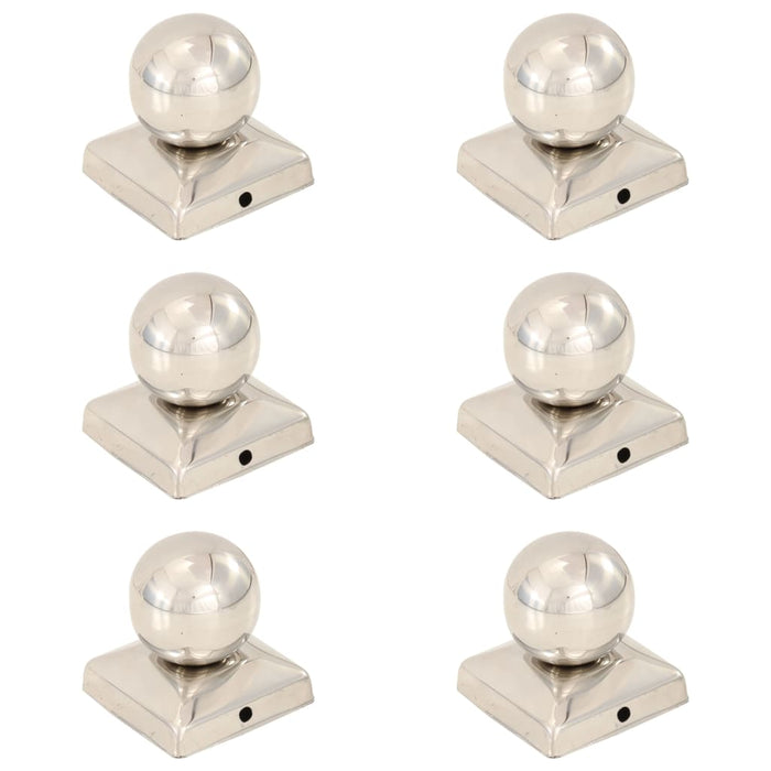 Capace stâlpi tip glob, 6 buc., 71 x 71 mm, oțel inoxidabil WALTI
