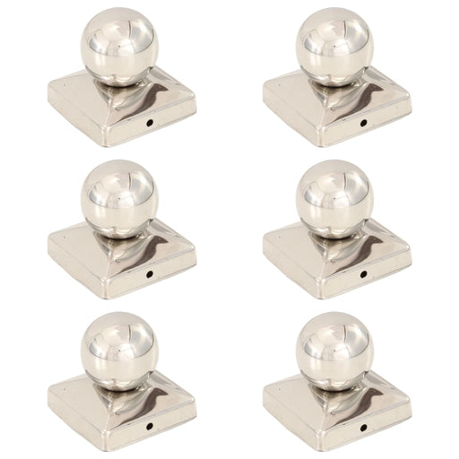 Capace stâlpi tip glob, 6 buc., 81x81 mm, oțel inoxidabil - WALTI WALTI