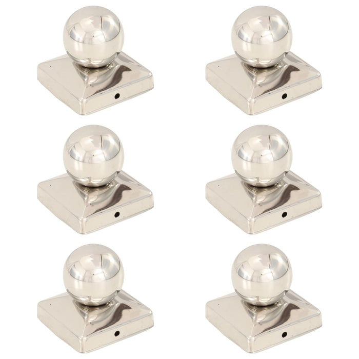 Capace stâlpi tip glob, 6 buc., 81x81 mm, oțel inoxidabil WALTI