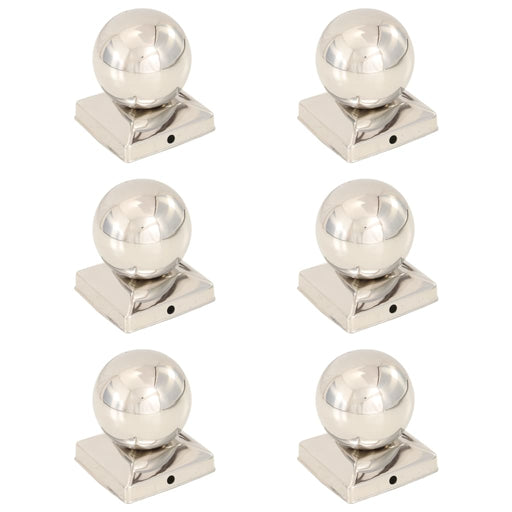 Capace stâlpi tip glob, 6 buc., 91 x 91 mm, oțel inoxidabil - WALTI WALTI