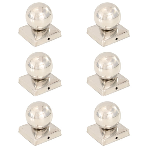 Capace stâlpi tip glob, 6 buc., 101x101 mm, oțel inoxidabil - WALTI WALTI