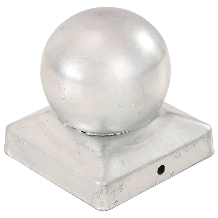 Capace stâlpi tip glob, 6 buc., 91 x 91 mm, metal galvanizat - WALTI WALTI