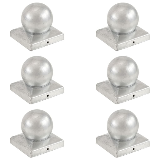 Capace stâlpi tip glob, 6 buc., 101x101 mm, metal galvanizat - WALTI WALTI
