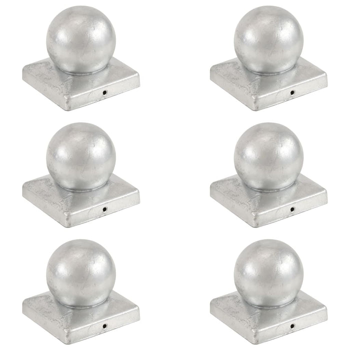 Capace stâlpi tip glob, 6 buc., 101x101 mm, metal galvanizat WALTI