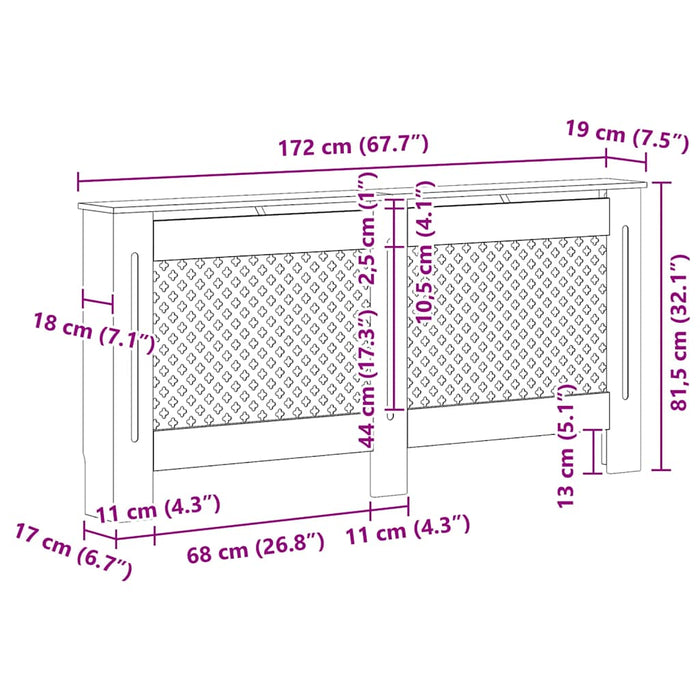Mască pentru calorifer, antracit, 172 x 19 x 81,5 cm, MDF WALTI