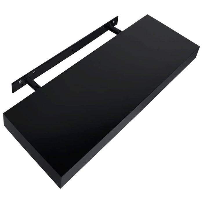 Rafturi de perete suspendate, 2 buc., negru, 40 x 20 x 3,8 cm - WALTI WALTI