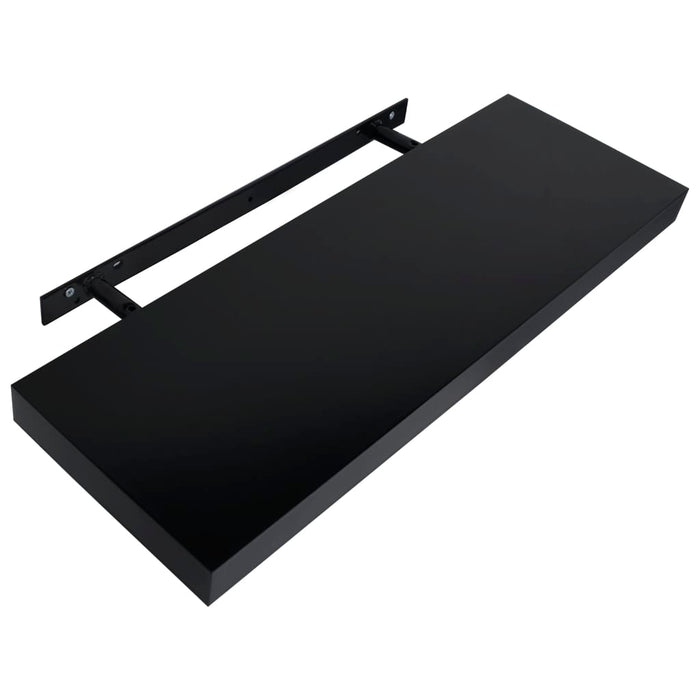 Rafturi de perete suspendate, 2 buc., negru, 60x20x3,8 cm - WALTI WALTI