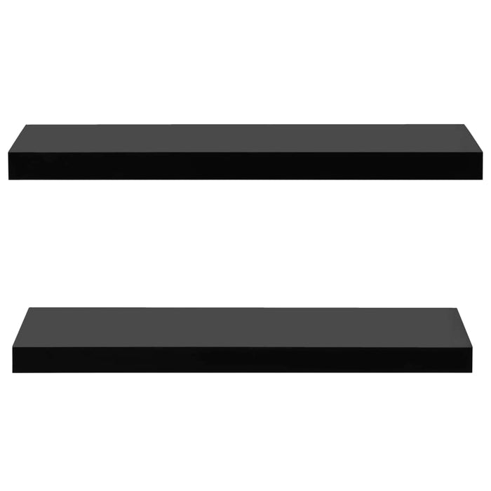 Rafturi de perete suspendate, 2 buc., negru, 80x20x3,8 cm - WALTI WALTI