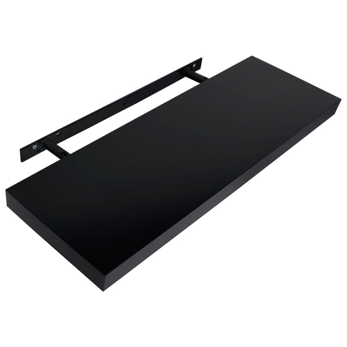 Rafturi de perete suspendate, 2 buc., negru, 80x20x3,8 cm - WALTI WALTI