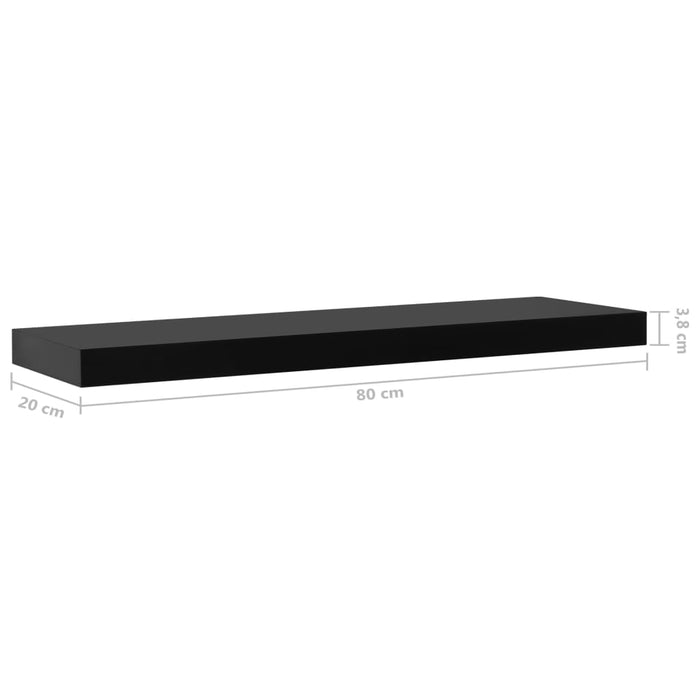 Rafturi de perete suspendate, 2 buc., negru, 80x20x3,8 cm - WALTI WALTI