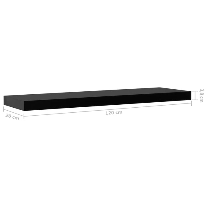 Rafturi de perete suspendate, 2 buc., negru, 120 x 20 x 3,8 cm - WALTI WALTI