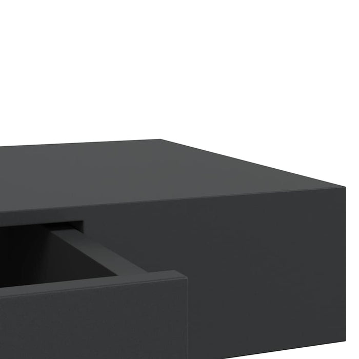 Raft de perete suspendat cu sertar, negru, 80 x 25 x 8 cm - WALTI WALTI