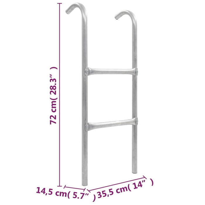 Scară de trambulină cu 2 trepte, argintiu, 72 cm, oțel - WALTI WALTI