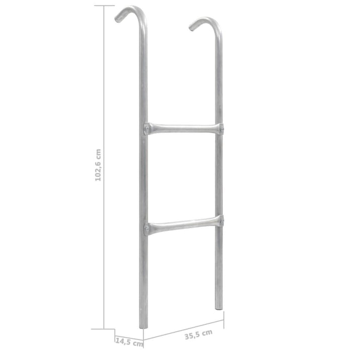 Scară de trambulină cu 2 trepte, argintiu, 102,6 cm, oțel - WALTI WALTI