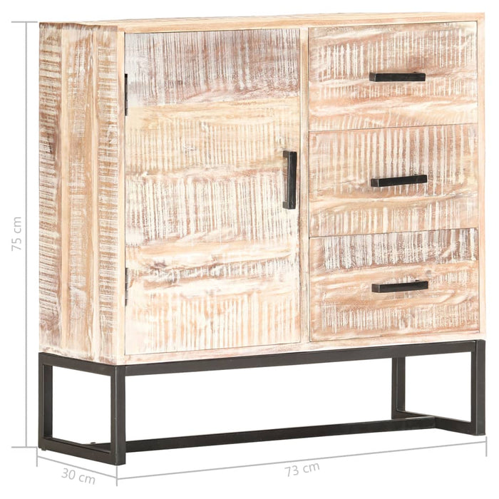 Servantă, alb, 73 x 30 x 75 cm, lemn masiv de acacia - WALTI WALTI