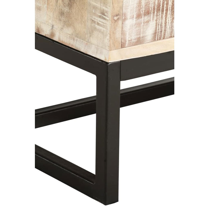 Măsuță de cafea, alb, 117x50x30 cm, lemn masiv de acacia - WALTI WALTI
