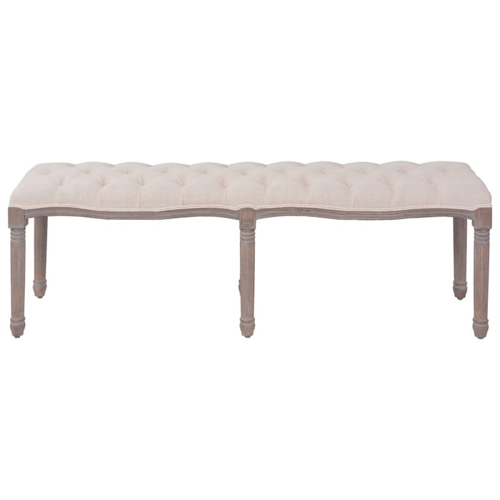 Bancă, alb crem, 59.1"x15.7"x18.9", țesătură și lemn masiv WALTI