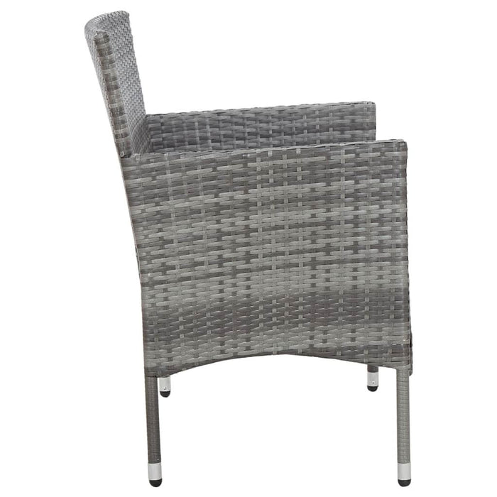 Set mobilier de grădină cu perne, 4 piese, gri, poliratan - WALTI WALTI