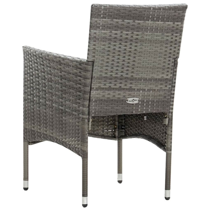 Set mobilier de grădină cu perne, 4 piese, gri, poliratan - WALTI WALTI