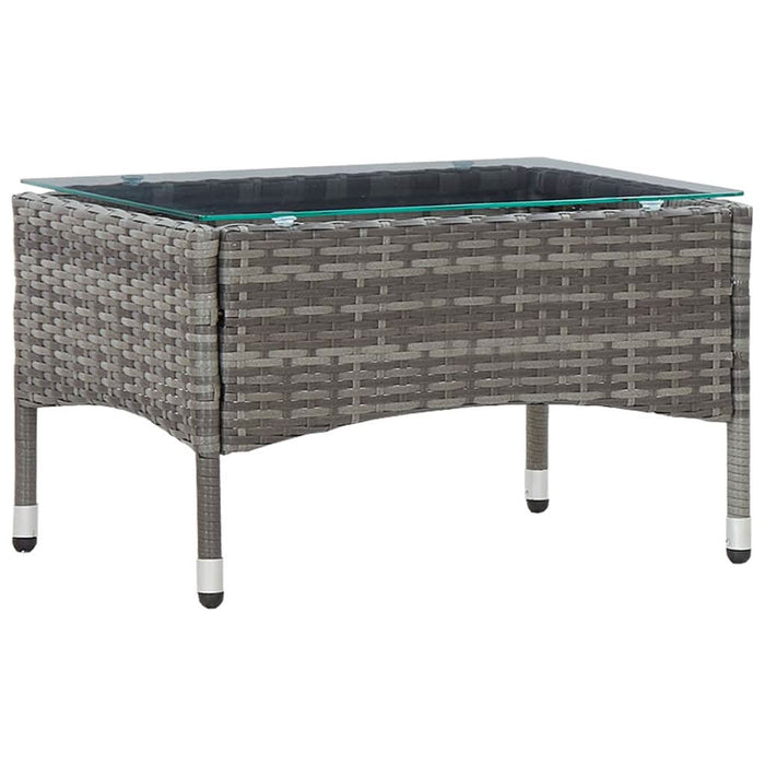 Set mobilier de grădină cu perne, 4 piese, gri, poliratan - WALTI WALTI