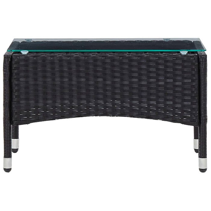 Set mobilier de grădină cu perne, 4 piese, negru, poliratan WALTI