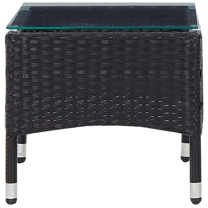 Set mobilier de grădină cu perne, 4 piese, negru, poliratan WALTI