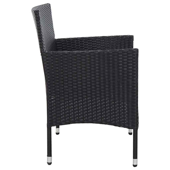Bancă de grădină, negru, 103 cm, poliratan WALTI
