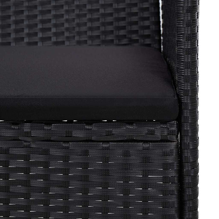 Bancă de grădină, negru, 103 cm, poliratan WALTI