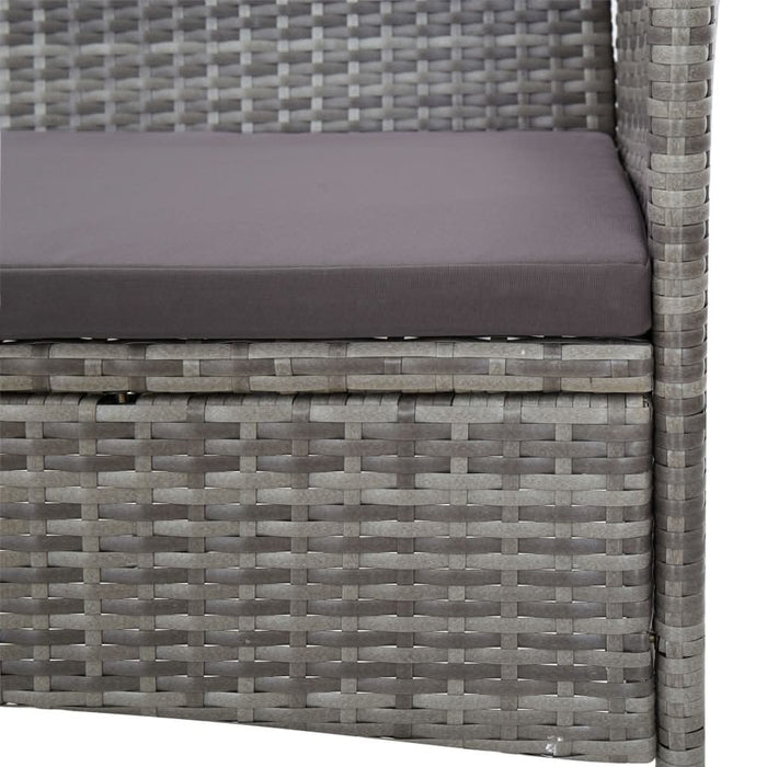 Set mobilier de grădină cu perne, 4 piese, gri, poliratan - WALTI WALTI