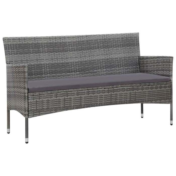 Set mobilier de grădină cu perne, 4 piese, gri, poliratan - WALTI WALTI